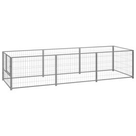 Dog Kennel Silver 32.3 ft² Steel