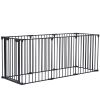 200" Adjustable Safety Gate 8 Panels Play Yard Metal Doorways Fireplace Fence Christmas Tree Fence Gate for House Stairs Gate prohibited area fence