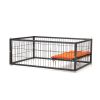 4-Story Pet Cage, Bunny Hutch with Ladder, Lockable Wheels and Removable Tray, Black and Orange