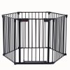 150" Adjustable Safety Gate 6 Panels Play Yard Metal Doorways Fireplace Fence Christmas Tree Fence Gate for House Stairs Gate prohibited area fence