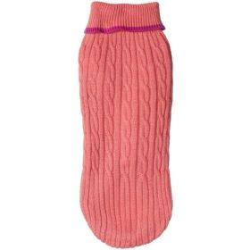 Fashion Pet Cable Knit Dog Sweater  Pink (Option: Medium (14" to 19" From Neck Base to Tail))