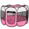 Portable Foldable Pet Playpen Exercise Pen Kennel Removable Zipper Top and Bottom Water Resistant Indoor Outdoor Use For Dogs Cats Other Pets